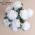 10头玫瑰花束植物仿真花手捧花家居装饰婚庆假花 纯白色