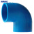 海斯迪克 HKW-184 PVC-U弯头给水系列 直角90度接头 胶粘塑料给水配件 25mm蓝色 100个