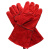 汉盾（HANDUN）HD-DR2023 红色掌布内衬耐磨耐高温牛皮电焊手套 红色牛皮电焊手 均码 1双/包