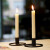 慎固 黑色铁艺蜡烛台 停电应急照明蜡烛防倒配件耐用铁质烤漆单头烛台