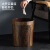 安达通 木制垃圾桶 新中式复古仿木纹创意客厅厨房卫生间纸篓塑料压圈垃圾桶 方形木纹12L
