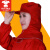 车间卫生男女披肩工作帽披肩帽硬帽檐防尘劳保帽加强防护透气帽卫 红色