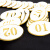 海斯迪克  亚克力数字号码牌  双层镜面金标识牌 储物柜座位编号贴标记牌 单个圆形5*5cm  HKT-136
