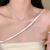 潮宏基感单颗淡水珍珠项链女时尚个性不规则碎银子锁骨链送女友 骨链送女友