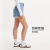 李维斯（Levi's）李维斯2024夏季新款女士时尚复古气质高腰直筒条纹牛仔短裤 蓝白条纹 24