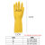 冰禹 BYlf-645 耐酸碱乳胶橡胶手套 劳保家务保洁手套 32cm黄色乳胶 M码（5双）