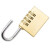 玛仕福 黄铜挂锁密码挂锁 行李箱密码锁 防盗拉杆箱锁背包锁柜门锁 4轮中号（1把） 