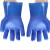 全浸塑杀鱼橡胶止滑加厚全胶皮防水防滑工作耐磨防油劳保手套 加长35cm蓝色磨砂手套（3双） 均码
