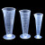 山顶松 pp材质锥形测量杯 三角量杯 实验室透明塑料带把手白色刻度 塑料三角量杯100ml1个