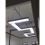 简约直角D办公室吊灯长条形日光灯服装店铺写字楼工业风工程灯 银色0.6*0.2米(白光)-16瓦