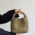 MEDYSTM手工编织手提包包女23新款大容量托子母包菜篮子水桶包斜跨包 米白色+送零钱包