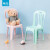 茶花（CHAHUA）儿童靠背椅塑料椅写字椅子幼儿园小板凳餐桌椅小孩小凳子舒适不累 马卡龙蓝 1只