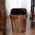 MUJIE仿木纹垃圾桶2024新款大容量客厅厨房商用纸篓 【10升】长方形窄压圈木纹