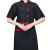 易美丽诺 LCF0703 夏季厨师服套装饭店厨房食堂短袖工作服 白色黑边短袖+围裙+帽子 4XL