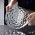 禾达拉水果玻璃创意盘茶几现代水晶创意盆北欧风格家用客厅个性时尚果盘 水立方银灰套装(盘 斗)