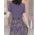 于系裙子夏天女装2024夏季新款显瘦假两件改良旗袍连衣裙女2023短 紫色 L 【建议85-105斤】