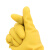 冰禹 BYlf-645 加厚牛筋清洁手套 防滑耐磨橡胶 劳保车手套 32cm黄色长款乳胶 M码（1双）