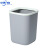 中环力安 大号方形灰色 压圈垃圾桶创意卫生间厨房客厅无盖垃圾篓 ZHLA-854