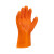 陆力安 手套 pvc浸塑手套 防护加厚磨砂手套 防水耐油耐酸碱 橘色1双 