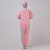 久匀 夏季薄款制药厂男女防尘服 加工厂工作服卫生车间短袖套装 粉色套装 S