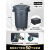 清洁户外垃圾桶商用大容量带轮子大号庭院厨房餐饮环卫泔水桶 白云带底座80L:垃圾袋50个