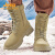吉普（JEEP）户外雪地靴男士冬季防滑耐磨徒步鞋防撞加绒保暖长筒靴沙漠靴 沙色运动码 39