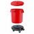 GNF圆形塑料桶储物桶带盖大号垃圾桶户外小区物业塑料环卫桶加厚 特厚121升红+盖子+底座