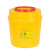 得筑工品 圆形利器盒锐器盒 医疗垃圾桶黄色医疗废物利器盒带盖按压利器桶 3L（5个装）