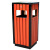 户外垃圾桶不锈钢防腐木边单桶室外环卫分类垃圾箱小区街道果皮箱 MX-5211 红色