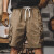 真维斯（JEANSWEST）美式重磅复古工装短裤男夏季2024年新款中裤潮流大码休闲五分裤男 卡其 XXL 适合160-180斤