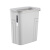 加厚长方形垃圾桶无盖客厅卧室办公室卫生间创意压圈小纸篓桶 大号灰色（14升）