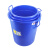 益美得 圆形大号水桶塑料垃圾桶储物桶商用户外带盖工业用大桶 50L蓝色