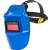 电焊面罩自动变光变色氩弧焊焊工头戴式面卓太阳能全自动 蓝色【自动变光】+20片保护片