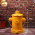 复古铁艺工业风创意个性收纳筒消防栓带盖脚踩金属垃圾桶客厅户外 小号黄色