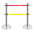 警示带式不锈钢伸缩围栏3米5米双层隔离带警戒线排队柱安全护栏杆 加重单层5米组合底座1根加厚