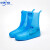 双排扣雨鞋防尘防水雨鞋套 PVC厚耐磨便携式中筒雨鞋套B 粉色 42/43