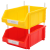 葱旭塑料组合式零件盒货架五金工具收纳盒立式螺丝元件斜口物料零件箱 A4零件箱(235*149*120mm) 红色