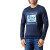 雨果博斯（HUGO BOSS）男士棉质标识图案长袖卫衣运动衫 50415556 410 蓝色 S