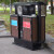 户外分类不锈钢果皮箱三分类环卫小区公园垃圾桶庭院景观 广州桶黑色
