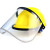 涵颂定制 头戴式有机玻璃防护面罩 防冲击防飞溅面罩 透明面屏配好安全帽 （红色）