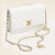 香奈儿（Chanel）24新款女包 Pochette 白色小羊皮菱格纹绗缝单肩斜挎包