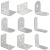 角铁固定件 不锈钢角码90度直角L型加固角铁支架三角铁层板托桌椅家具连接件 6孔1.5厚角码10只价配螺丝