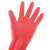 赫思迪格 加厚乳胶手套 牛筋加长橡胶手套 洗衣洗碗清洁手套红色38cm长 M码1双 JG-1697