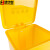 集华世 加厚摇盖医疗废物收纳垃圾桶黄色垃圾箱【60L黄色】JHS-0006