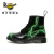马丁（DR.MARTENS）1460 Flash 时尚个性闪电图形光面皮8孔马丁靴 黑/绿色 36