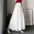 漫篱雪纺半身裙超长到脚踝超仙夏红色显瘦伞垂感高个子气质a字 粉色 （松紧腰） 裙长80厘米 适合身高150-159穿