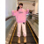慕雅香女童加绒卫衣连帽上衣打底衫适合6-15岁大童洋气时髦2023新款冬装 粉红色 120cm