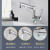 田上TOSO日本厨房浴室卫生间抽拉式洗脸盆水龙头冷热可升降360°旋转 [抽拉升降冷热款]哑黑色龙头