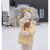PXHU棉袄女日系奶黄色棉衣棉服中长款韩版宽松面包服外套学生2023冬季 淡黄色 M 建议【100-110斤】
