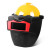 高空作业电焊帽式面罩配安全氩弧焊头戴式焊工专用卡扣全脸防护 盾式-变光红框高空面罩